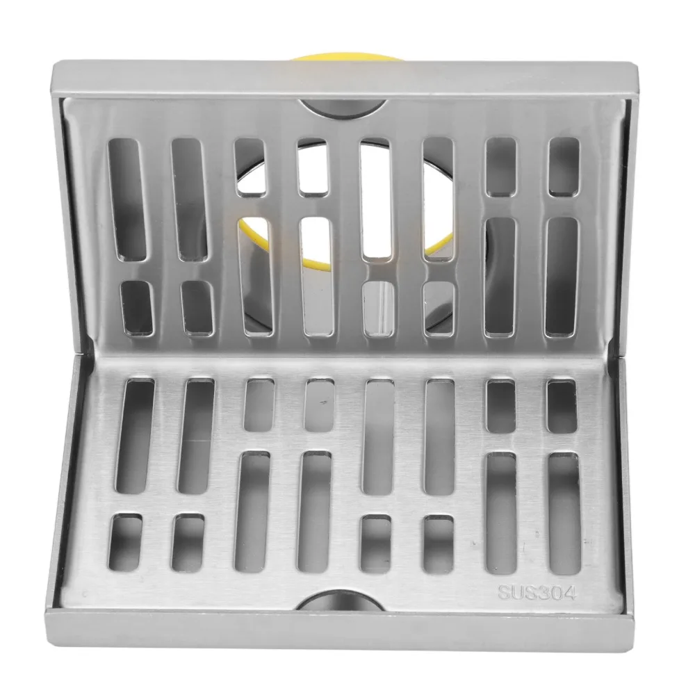 SUS304 Stainless Steel Floor Drain Fits 2.95 Inch Pipe L-Shaped Structure Wall Drain Horizontal Drainage Silver Side Floor Drain
