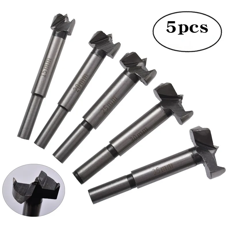 5pcs 10 To 35 Mm Drill Bits Suitable for Hinge Drilling Wood Board Hole Reaming Tool Woodworking Hole Opener  Woodworking Tools