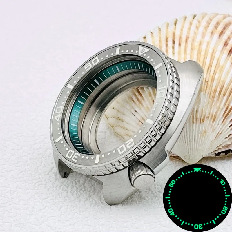 وزارة الدفاع 44 مللي متر السلاحف ساعة حالة الكابتن ويلارد صالح ل 7s26 NH34 NH35 حركة الأخضر مضيئة الحافة الدائري NH34 NH35 مشاهدة الحالات