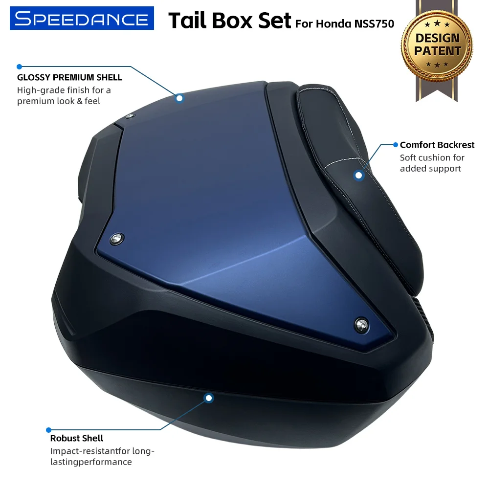 Motorcycle Storage Top Box 50L Customized For Honda NSS750, Fast Disassembly Design, Supports Original Vehicle Key Lock
