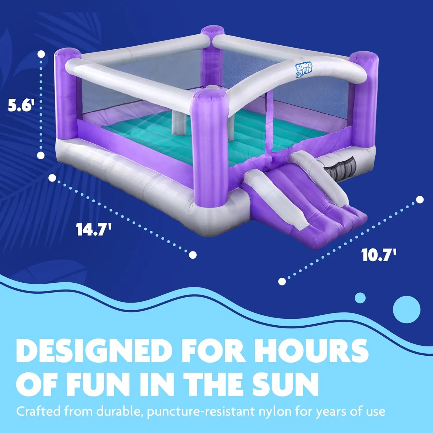 Casa inflável do salto |   Castelo inflável gigante de salto inflável de 12 x 10,5 pés para crianças com soprador de ar, estacas e kit de reparo |   Conjunto fácil