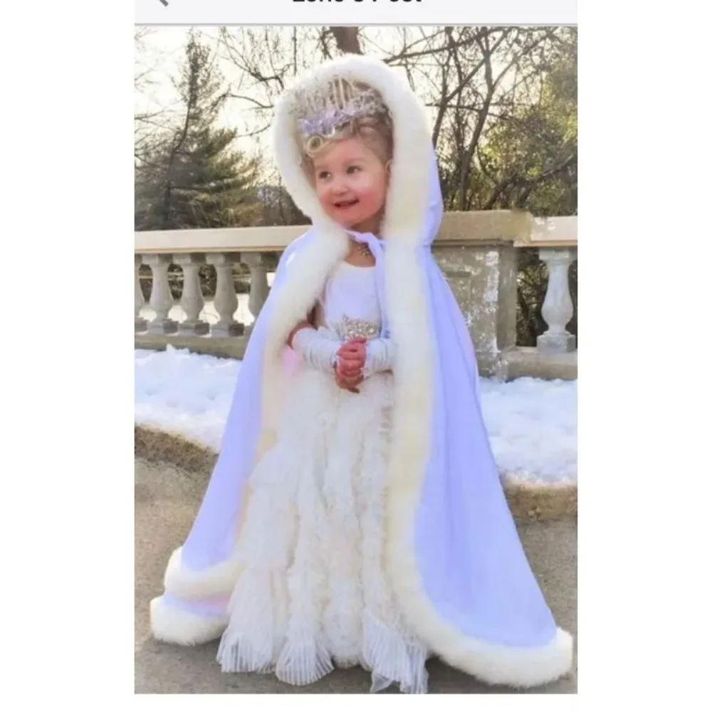 

Принцесса Рапунцель атласная Цветочная накидка для девочек с подметальным шлейфом капюшоном для младшей невесты ручная работа