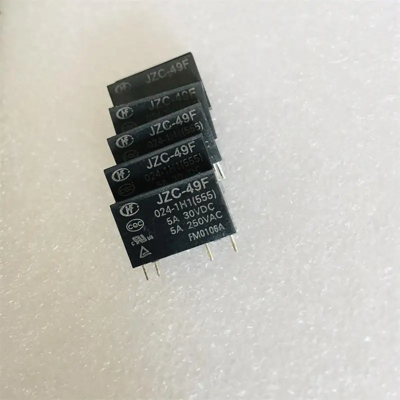 20pcs for JZC‑49F‑024‑1H1(555) DC24V Electromagnetic Relay 5A 4‑Pin Normally Open