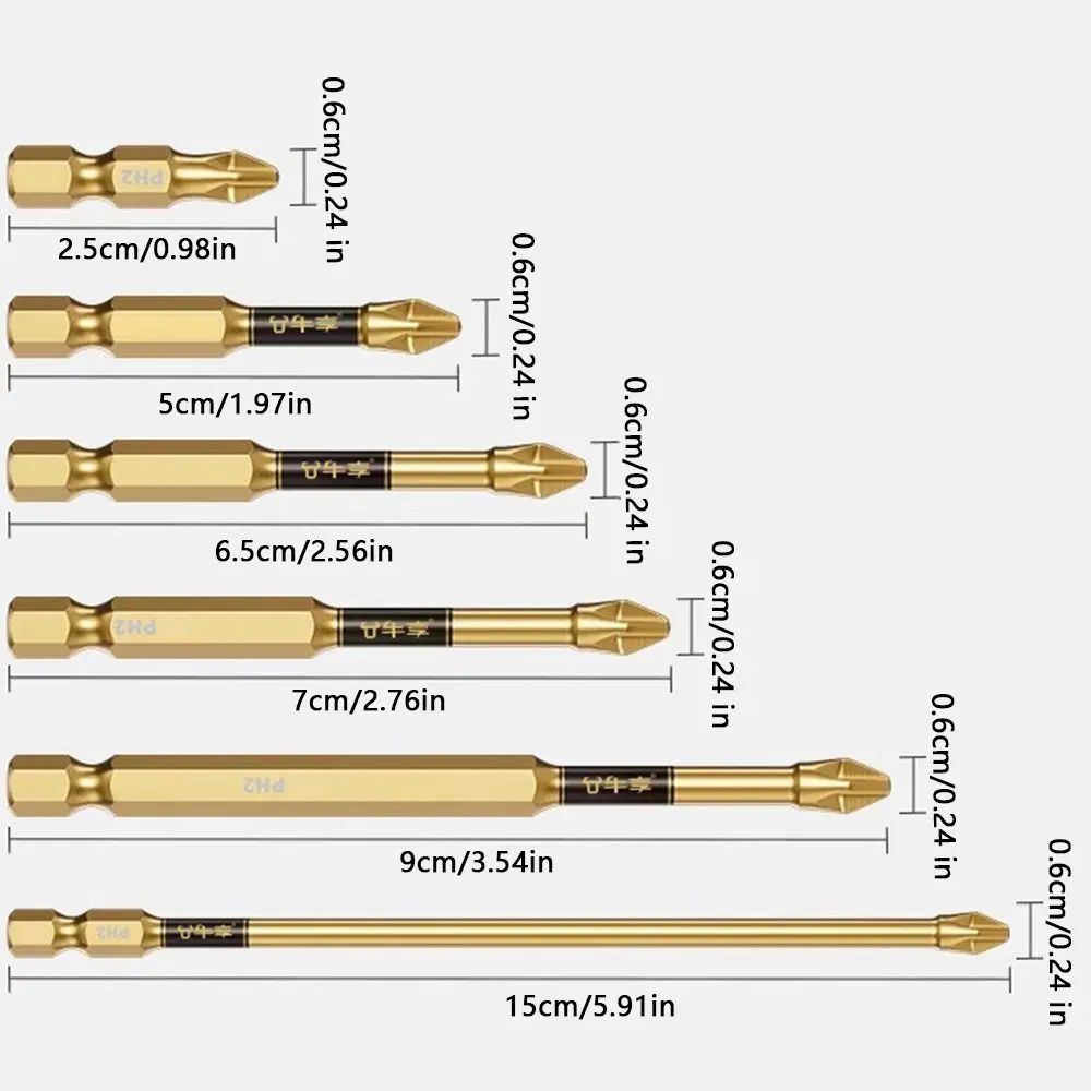 مع ممغنط المغناطيسي دفعة رئيس عدم الانزلاق تأثير مقاومة الصليب رئيس بت صلابة عالية الصدأ واقية مفك كهربائي بت