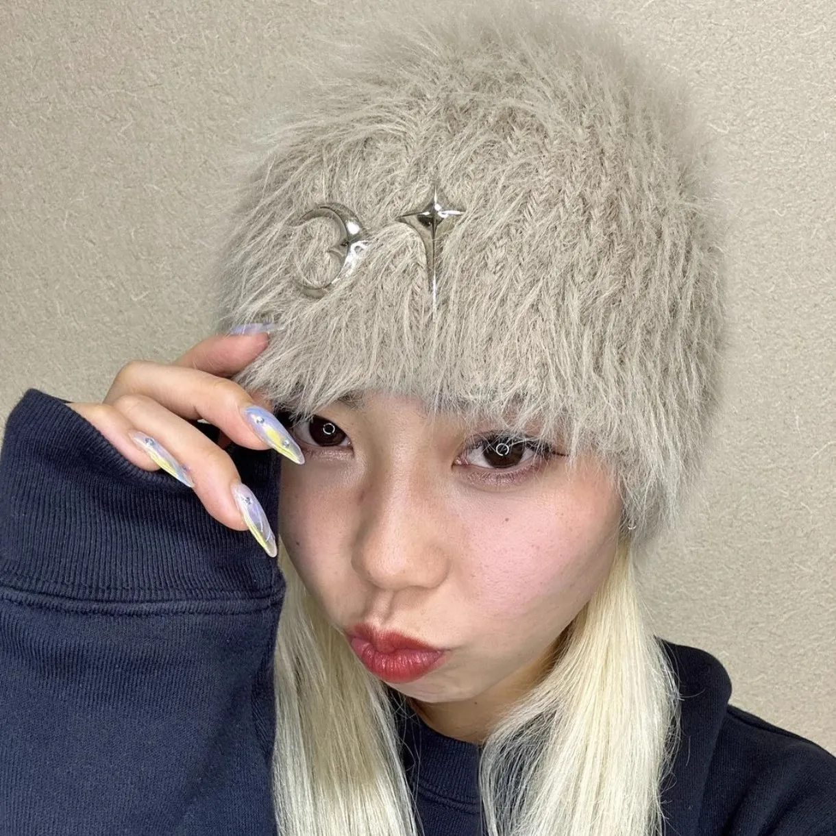 Thug Club New Arrival Warm Ski Beanie Unisex Fall/Winter Oversized Head Circumference Trendy Korean-Style Winter Plush Knit Hat
