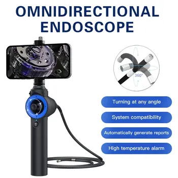1080P 6mm 4-Way 720 Steering Industrial Endoscope Camera Articulating Borescope for Car Sewer Inspection IP67 for IOS Android