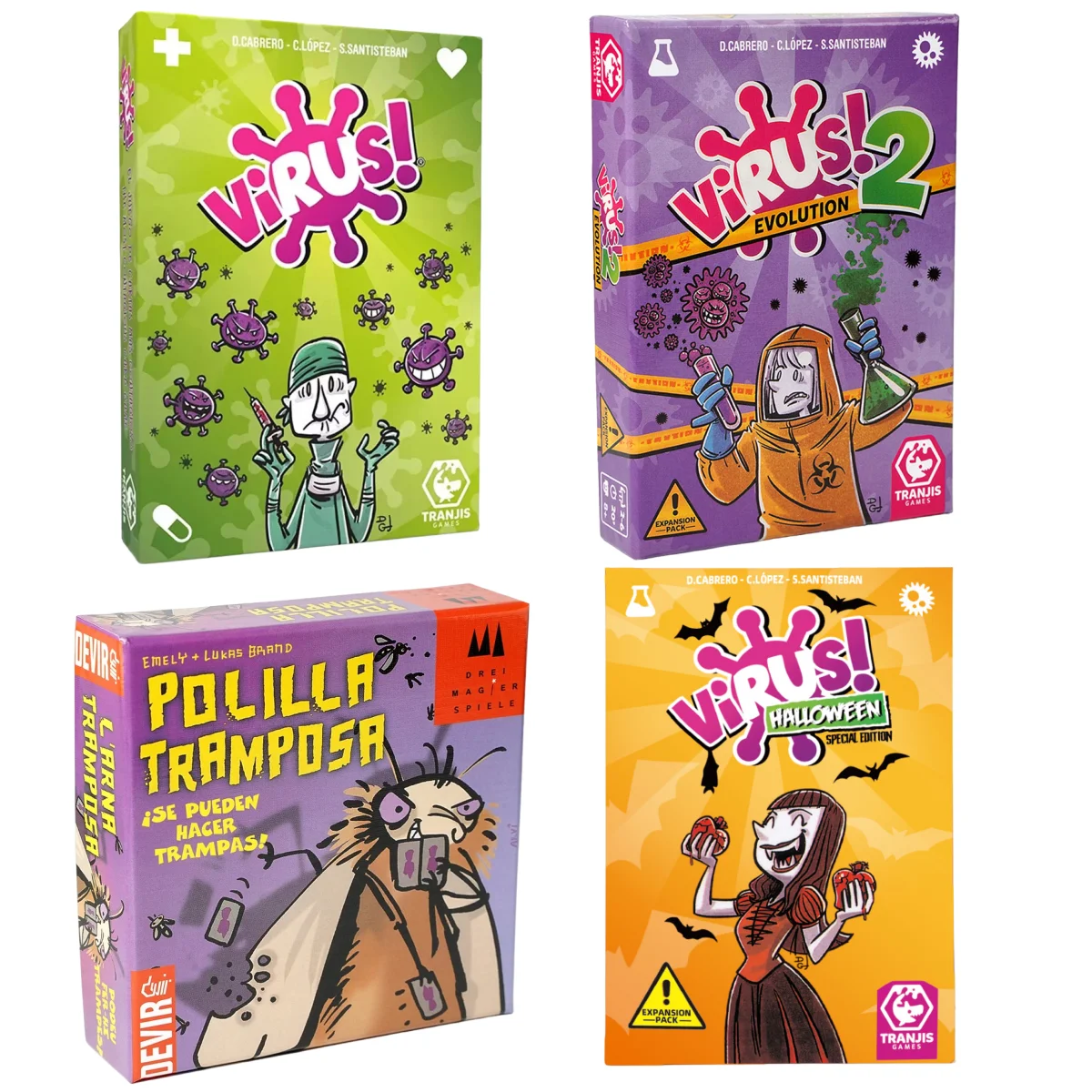 Juego de mesa divertido Virus 1/2/3, baraja de Mogel español, Motte Polilla Tramposa, juego de cartas Devir, tramposa de polilla para fiesta, naipes
