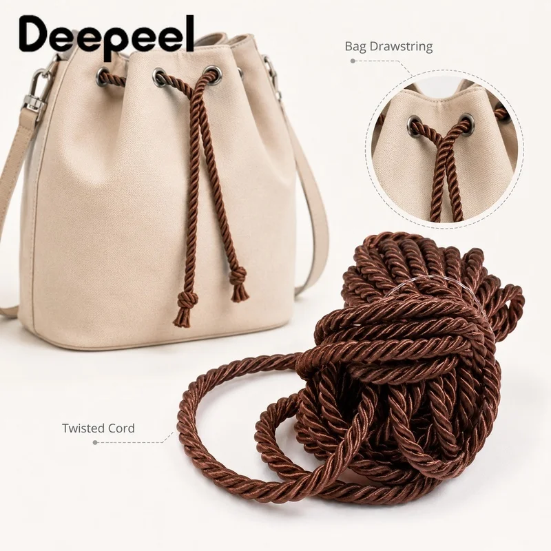 5/10/20M 3mm 3-Strand Twisted Cord Rope Drawstring Bag Repair Luggage Closure String Purse Drawcord Polyester Craft Accessories