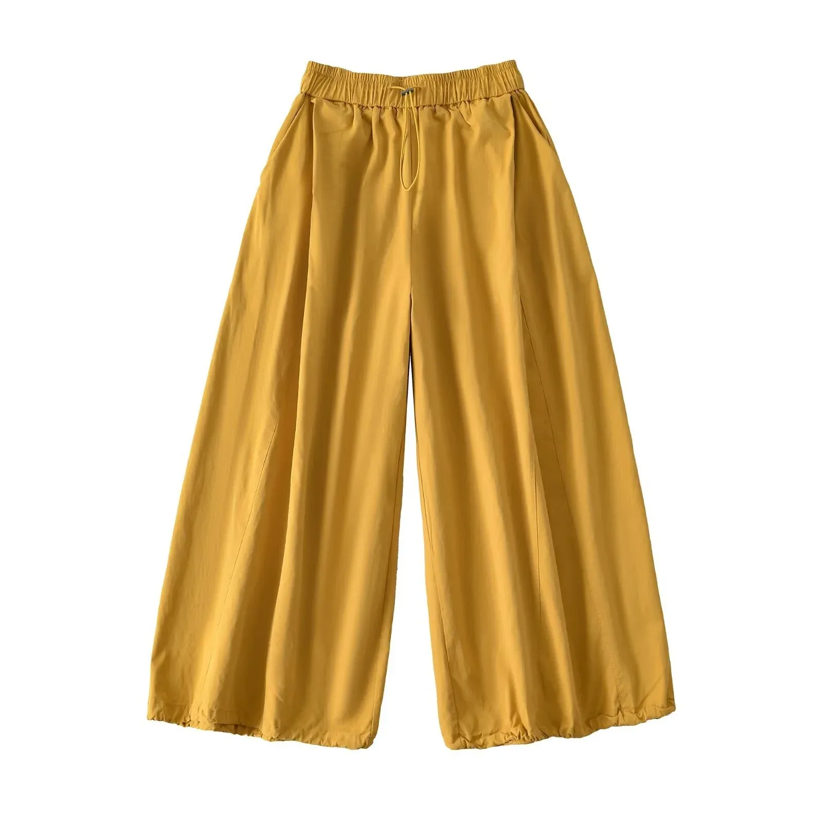 

Новые однотонные широкие брюки, быстросохнущие повседневные брюки с цветочным бутоном, универсальные брюки-фонарики с высокой талией, допаминовые девятиточечные брюки, хит продаж 2ONO