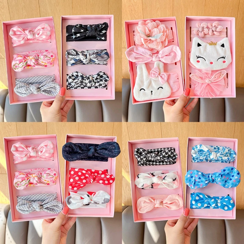 

3Pcs/Set Baby Sweet Print Bow Headbands for Girl Newborn Soft Elastic Hair Band Nylon Band Infant Headwear Baby Hair Accessories