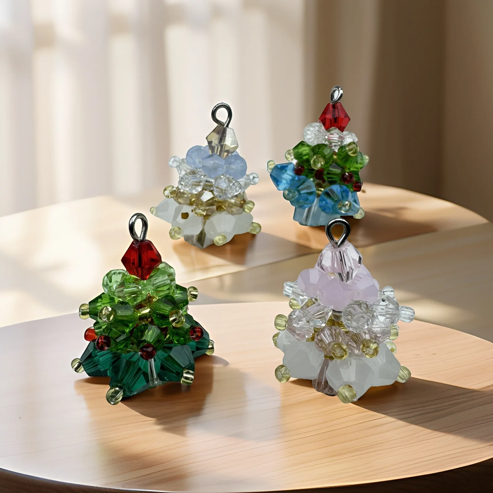 

10pcs Delicate Green Christmas Tree for Women Sweet 3D Tree Earring Necklace Pendant Diy Jewelry Make