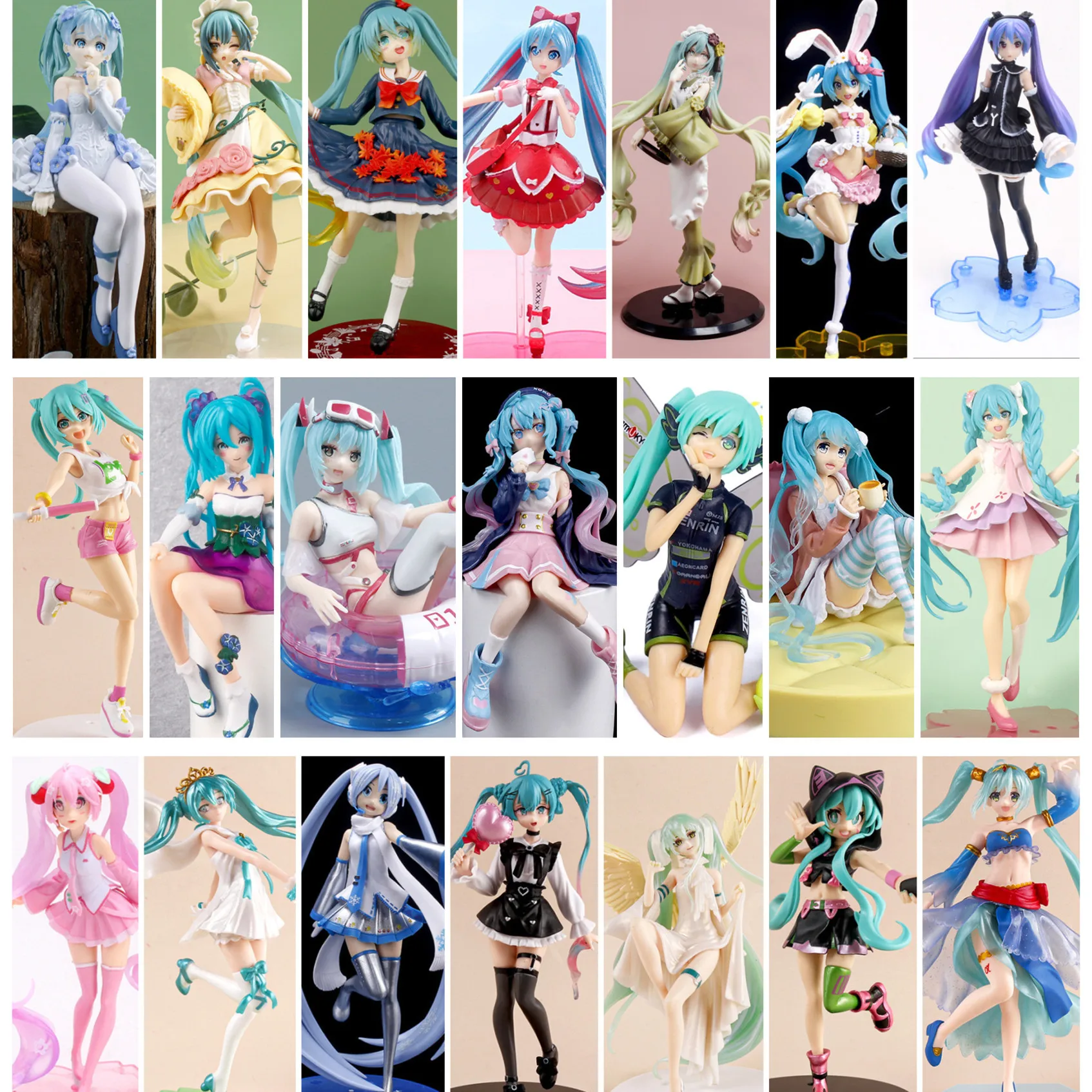 【セール中】アニメ初音フィギュアウェディングドレスアクションフィギュアかわいい水着ボーカロイド PVC グッズモデルおもちゃガールギフト