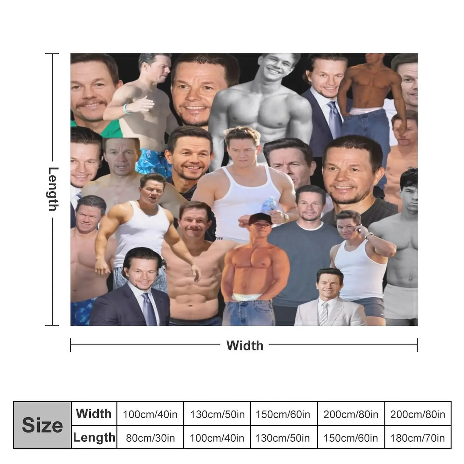 mark wahlberg photo collage Throw Blanket Sofa Throw anime Beach Blankets