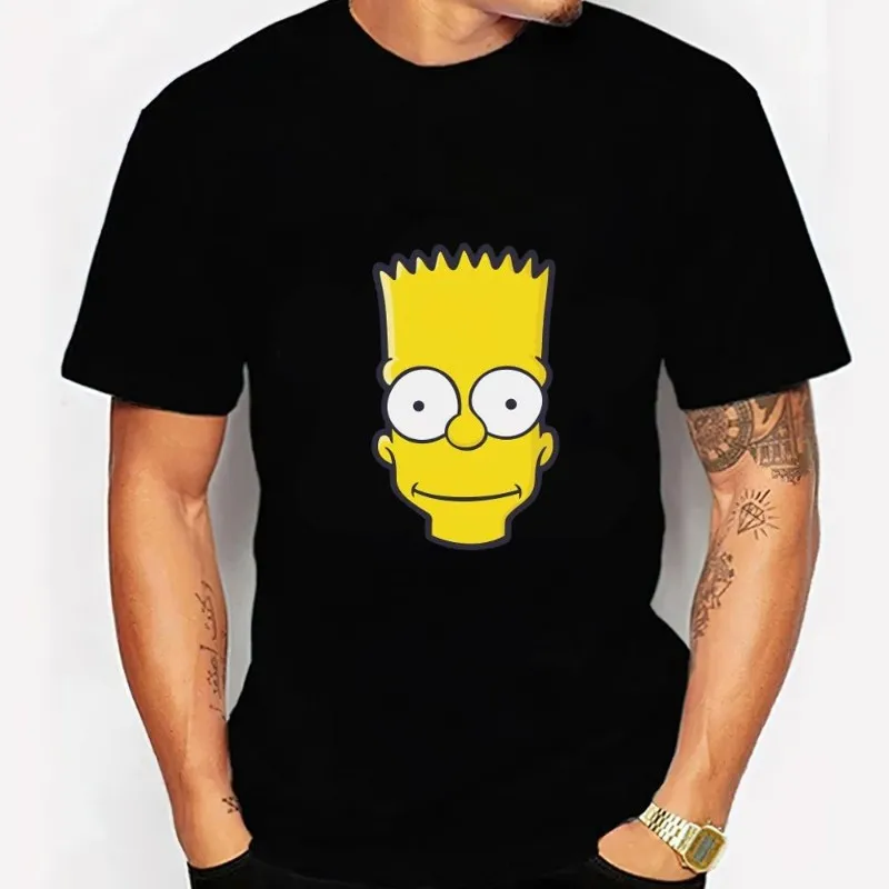 Cartoon Cute T-The S-Simpsons T Shirt Women Couple Combination Clothes Short Sleeve Collar Fashion Man Cotton