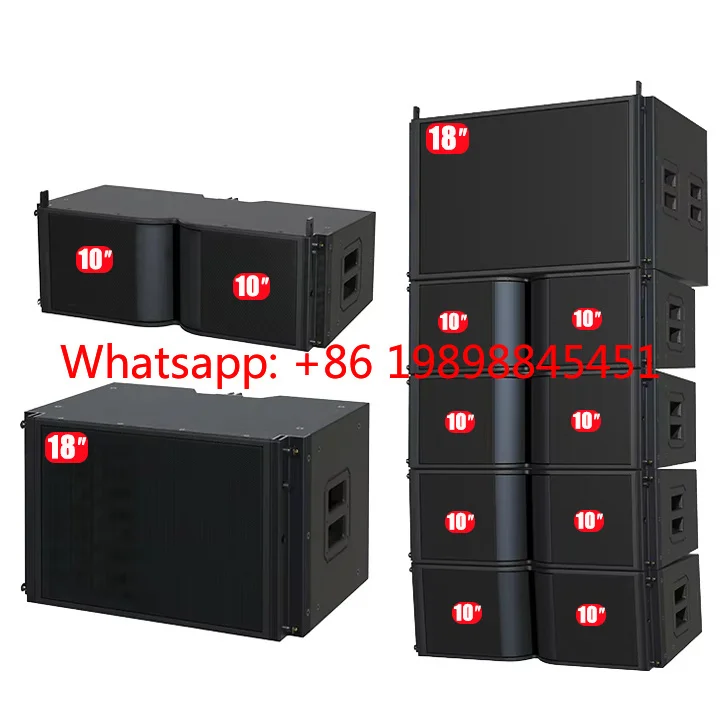 Caixa de Som Ativa VP210M Dual de 10 Polegadas com Array de Linha de Duas Vias, 5000W de Pico, Microfone Embutido e Som Surround