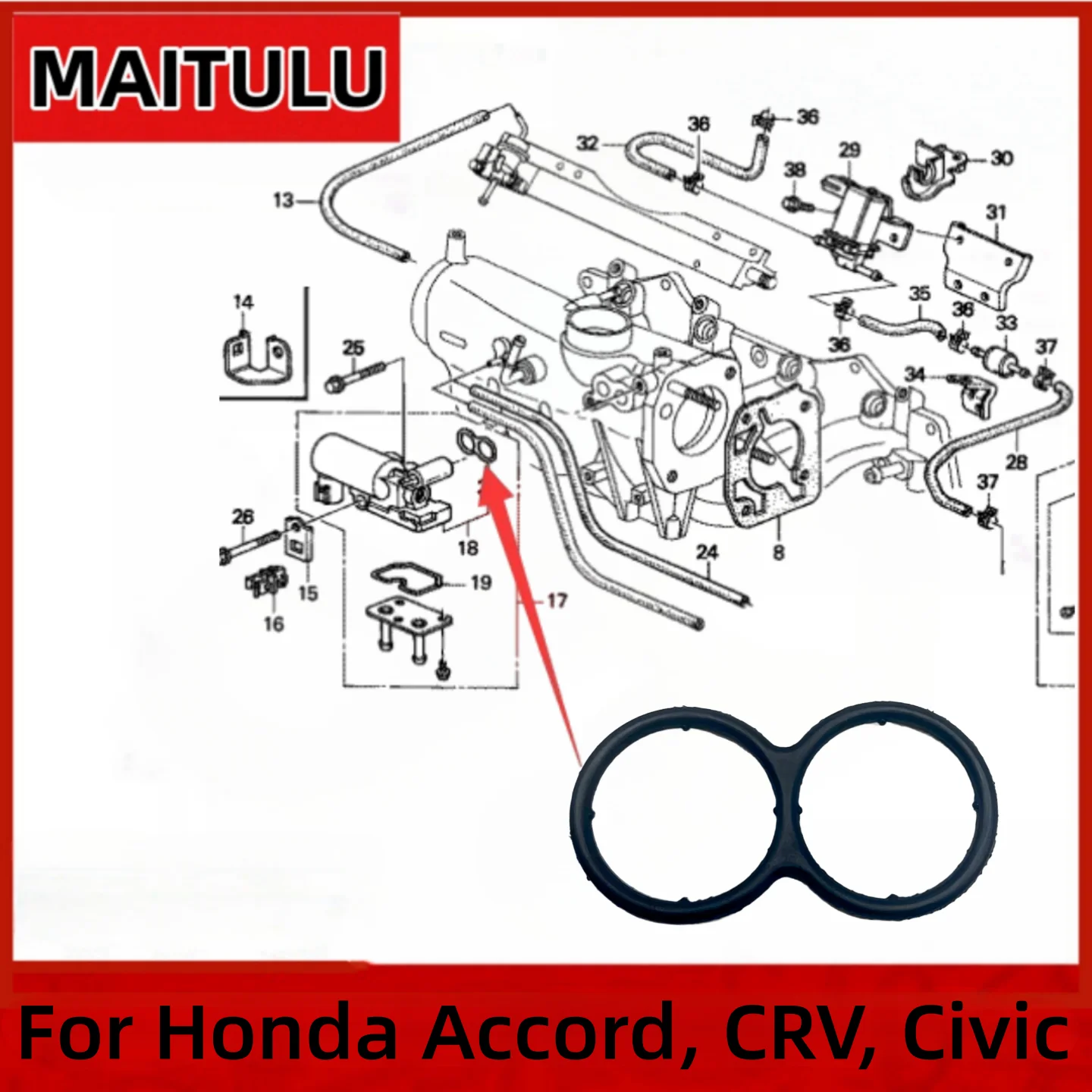 

For the electronic air control valve sealing gasket of Honda Accord, CRV, Civic engine 36455-PT3-A01