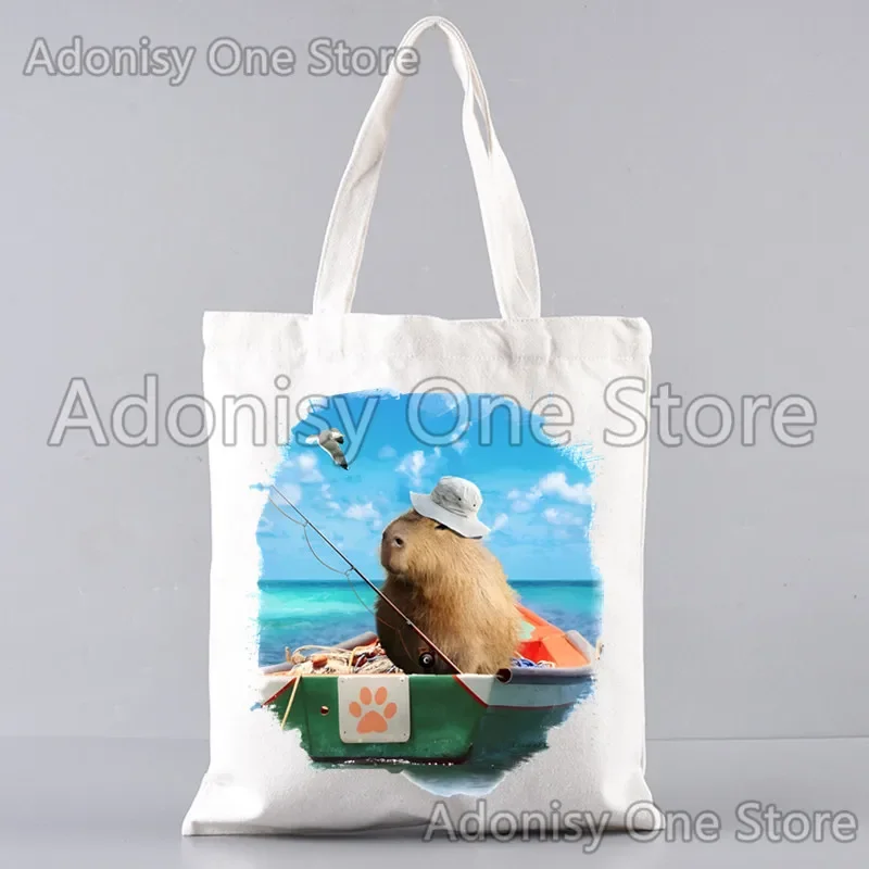 Borsa per la spesa Capybara Borsa da donna Borsa a tracolla da donna Shopper in tela per pendolari Borsa da scuola di grande capacità