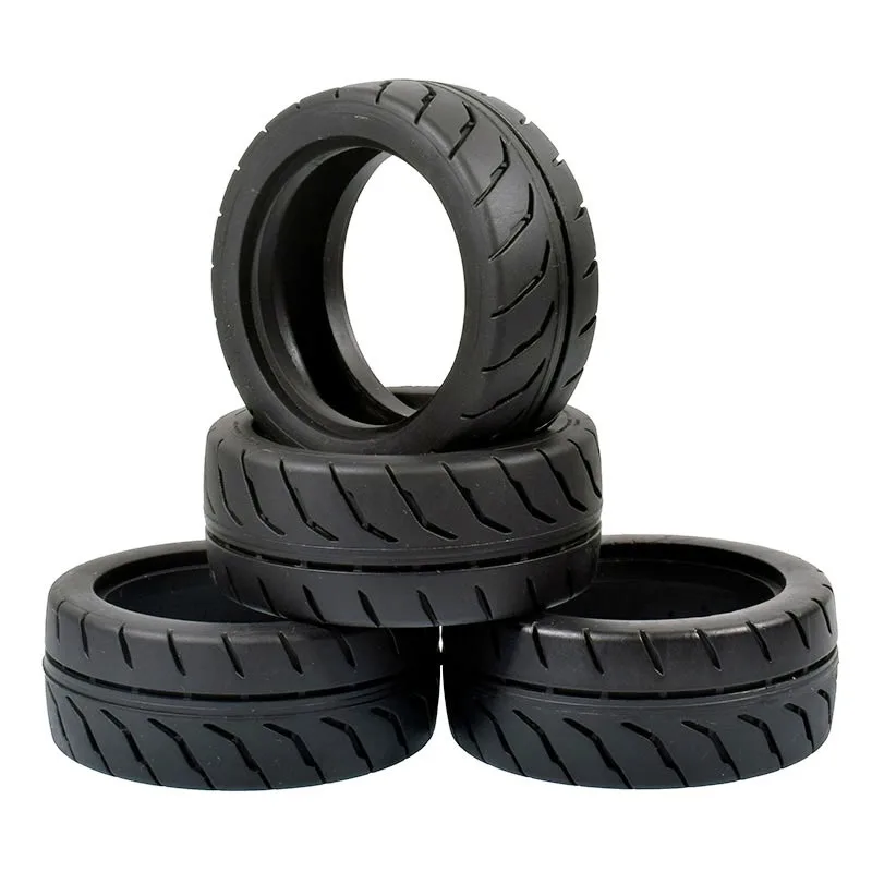 

1:10 On-Road Car Tires 68MM High Grip Rubber Tyre Hot Melt Tire HSP HPI HIMOTO 94123 FW06 TT02 E10 Abrasion Resistant Racing Car