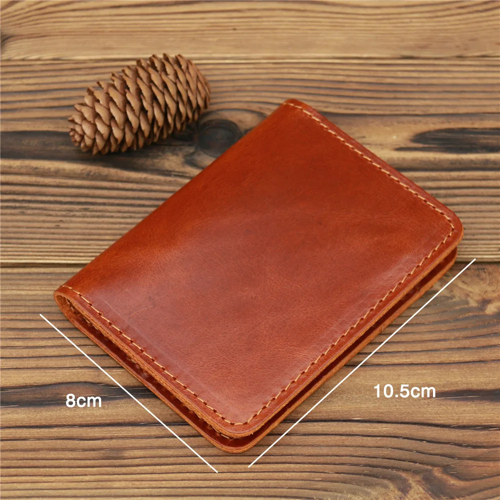 Handcraft Leather Credit Card Holder Vintage Men's Wallet For Credit Cards Case And Driver License Vintage Brown Minimalist