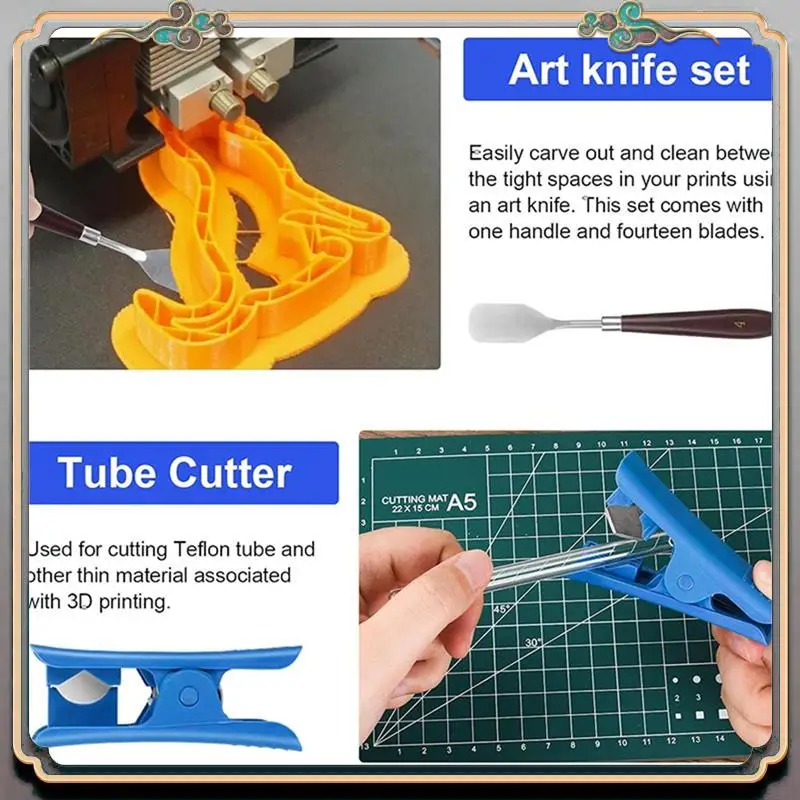 Outils de polissage d'imprimante A46M-3D, Kit d'outils d'impression 3D pour la finition du modèle 3D, grattoir de coupe de fichiers