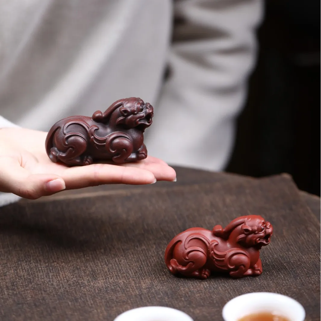 Yixing Zisha Pet Lucky Pixiu Wealth-Attracting Treasure Rolling In Wealth Tea Table Small Ornament One Piece Dropshipping