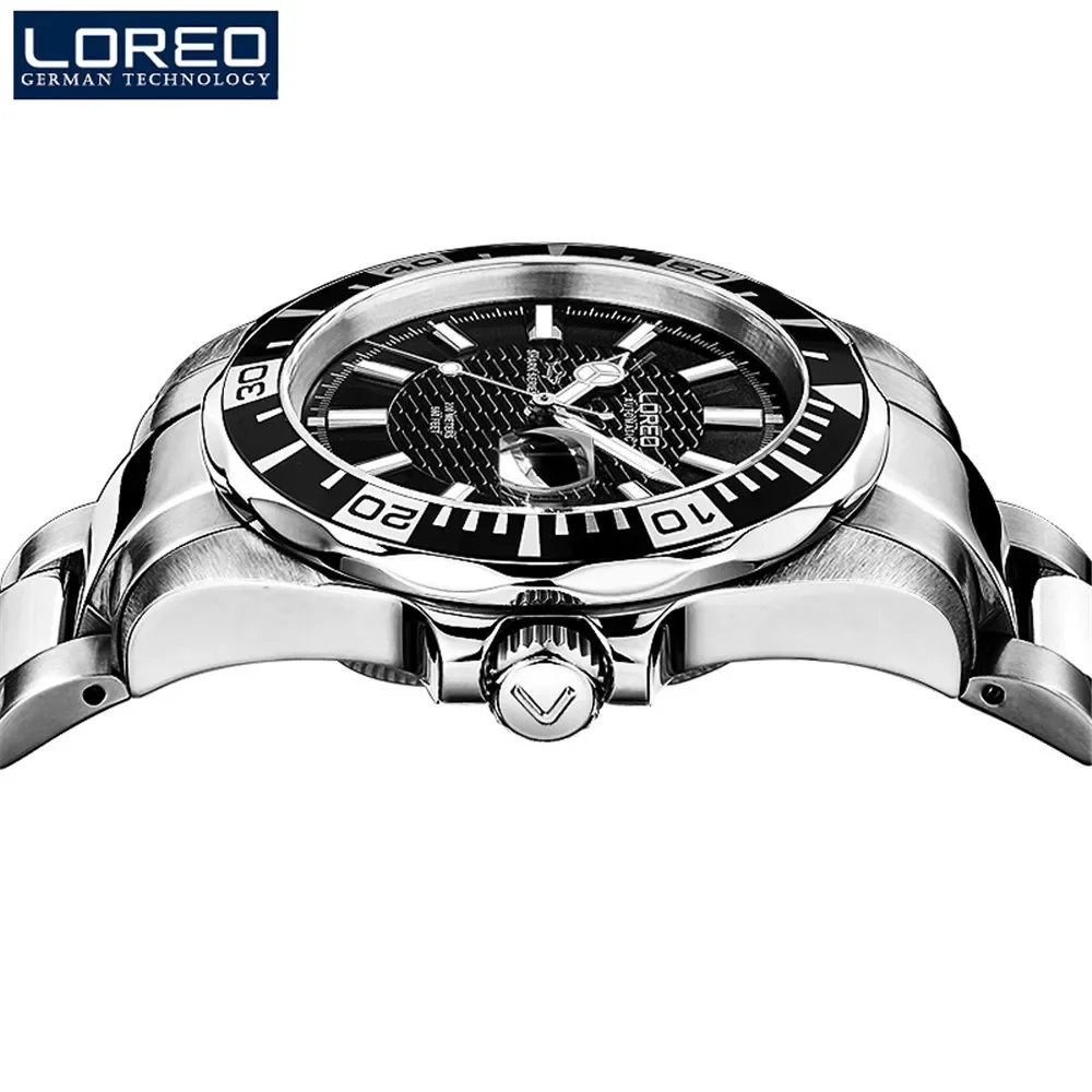 LOREO-Montre mécanique automatique étanche pour homme, montres MIYOTA, marques de luxe, mode militaire, plongée 200m