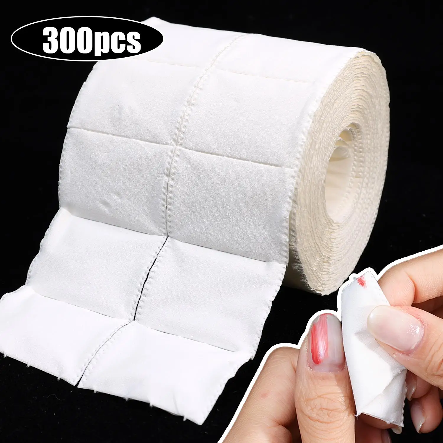 

300Pcs/Roll Nail Wipe Cotton Pads Nail Manicure Polish Remover Cleaner Paper Soak White Tear Off Nail Art Cleaning Manicure Tool