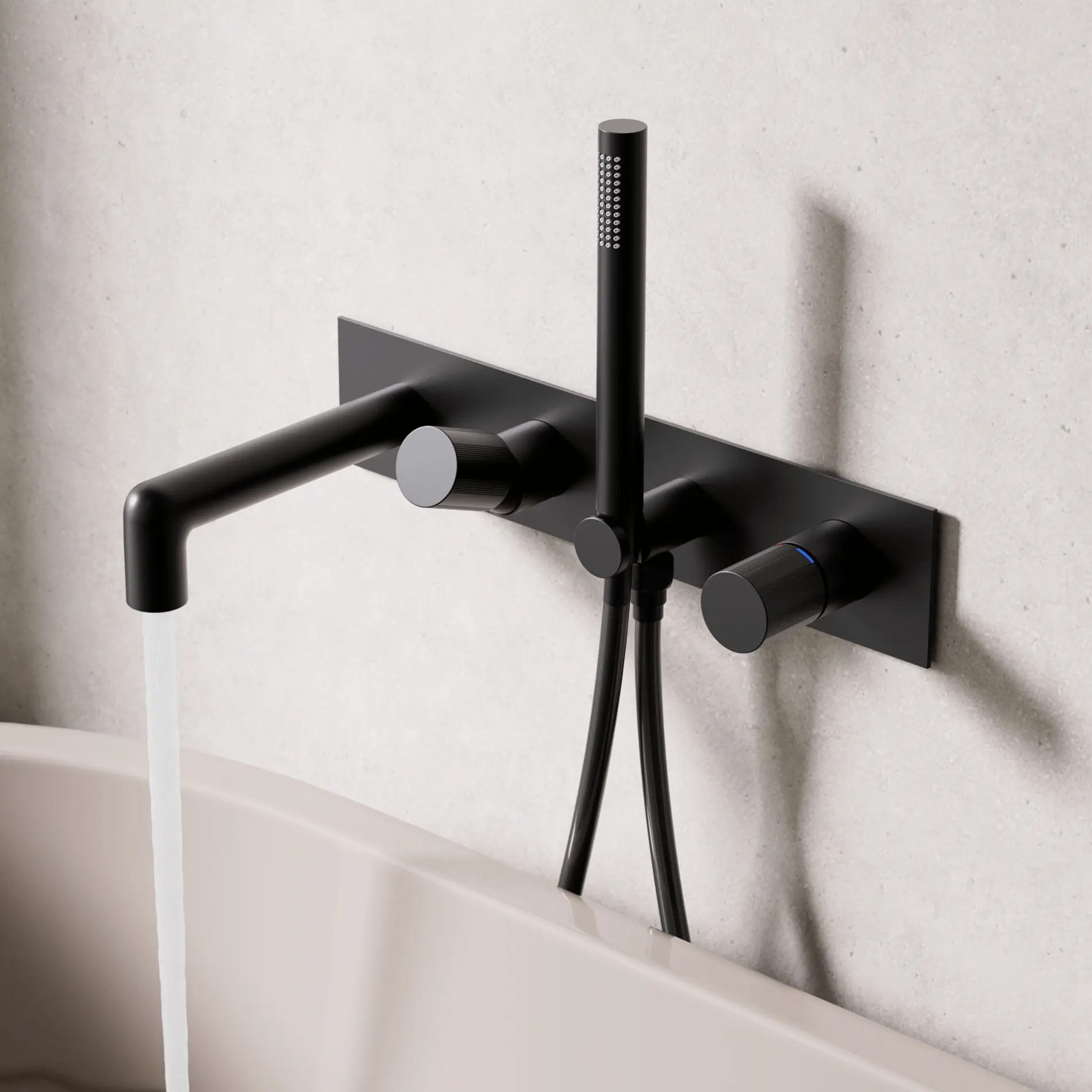 

Brushed silver nickel gun gray concealed embedded wall bathtub faucet all copper hot and cold pre-buried hidden shower