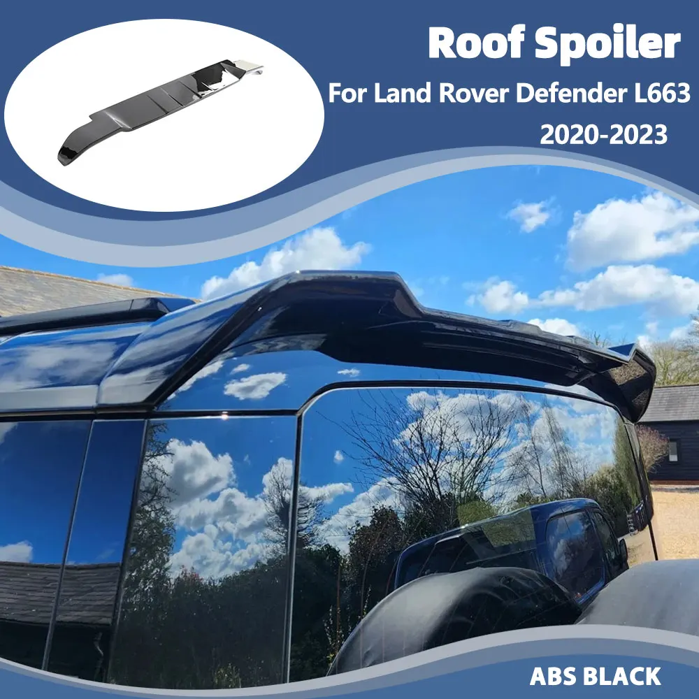 

Задний спойлер на крышу для Land Rover Defender 2020-2023, автомобильный задний багажник, крыло, спойлер багажника, отделка окна, ABS, глянцевый черный