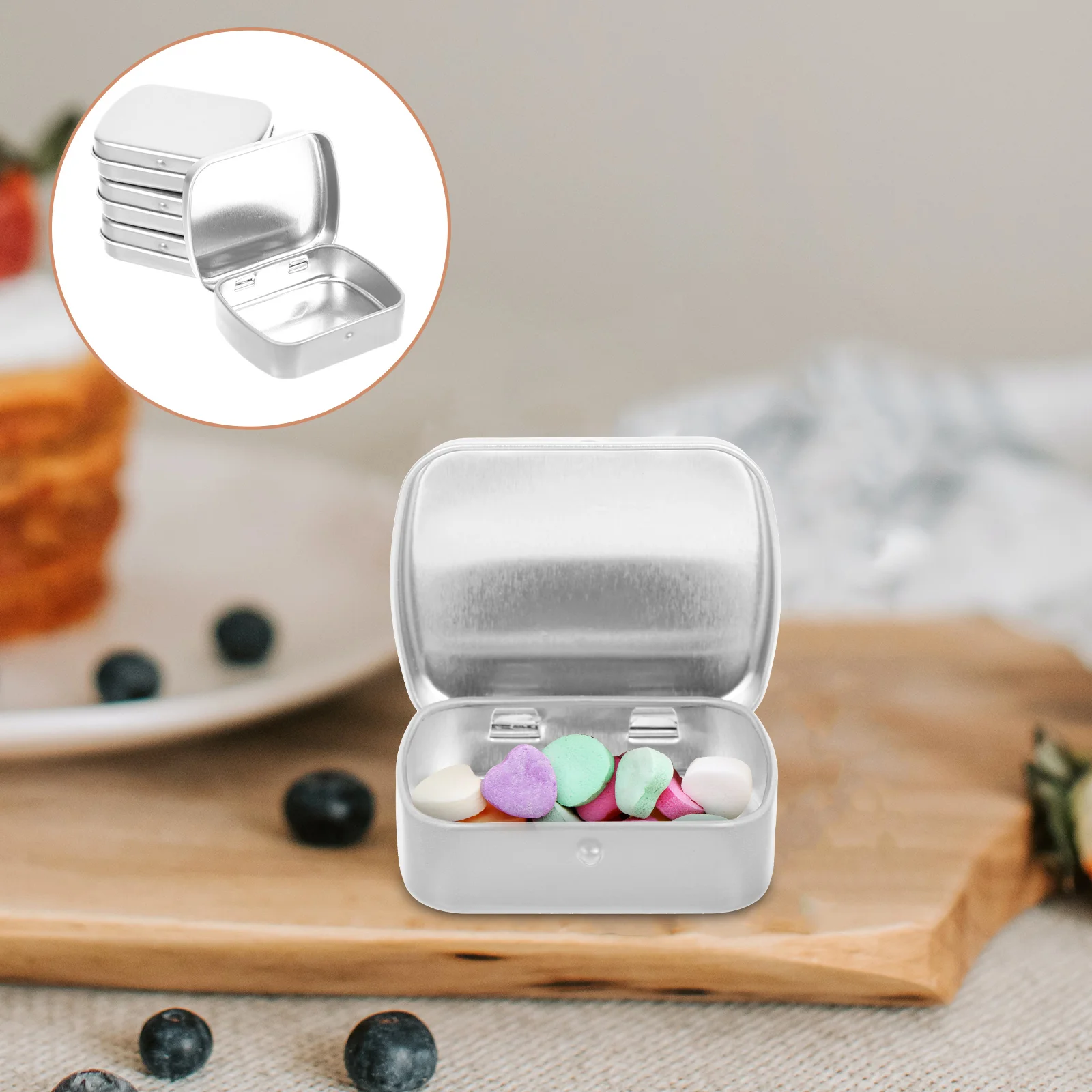 

10 Pcs Tin Box Iron Can Candy Jars with Lids Mint Accessories Organizer Storage Tins Man Christmas Cookie