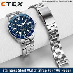 Solid precision steel Arc crater strap For TAG Heuer Jingqian 300 series WAY201A WAY211A watchband 21mm wristband men's bracelet