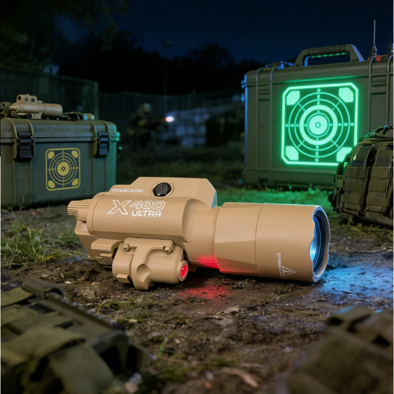 

Лазерный целеуказатель X400U 2-в-1 с мощным фонарем: крепление на планку 20 мм для охотничьих игрушечных пневматических пистолетов, страйкбольных матчей и игр