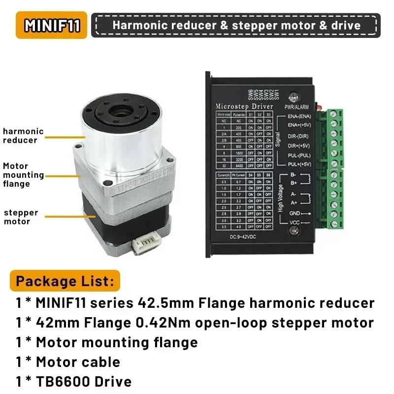 Mini Harmonic Drive Reducer Harmonic Gearbox Precision for 50W-1KW Servo Nema17 Nema34 Motor Robot Joints Milling Lathe Machines