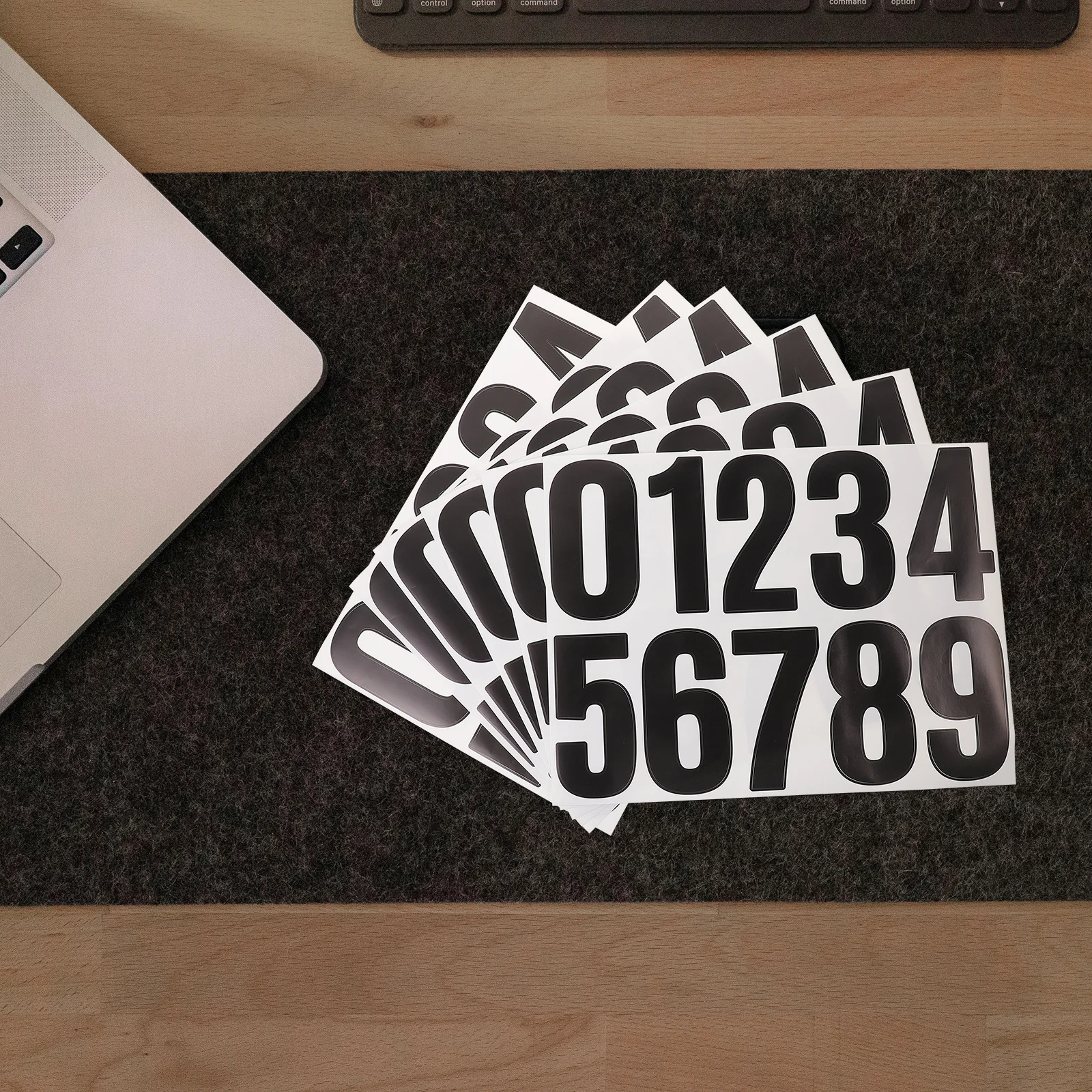 6 Sheets Large DIY Number Stickers Adhesive Numbers for Outside Mailbox Fence Bin Decorative Address Number Decals