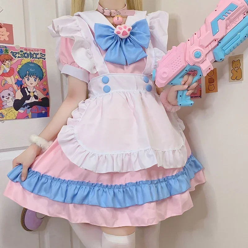 Robe de Cosplay Kawaii de Grande Taille, Costumes de Demoiselle d'Honneur d'École, Tenues Victoriennes, Anime Rose, Vêtements Gothiques Japonais Lolita, 2024