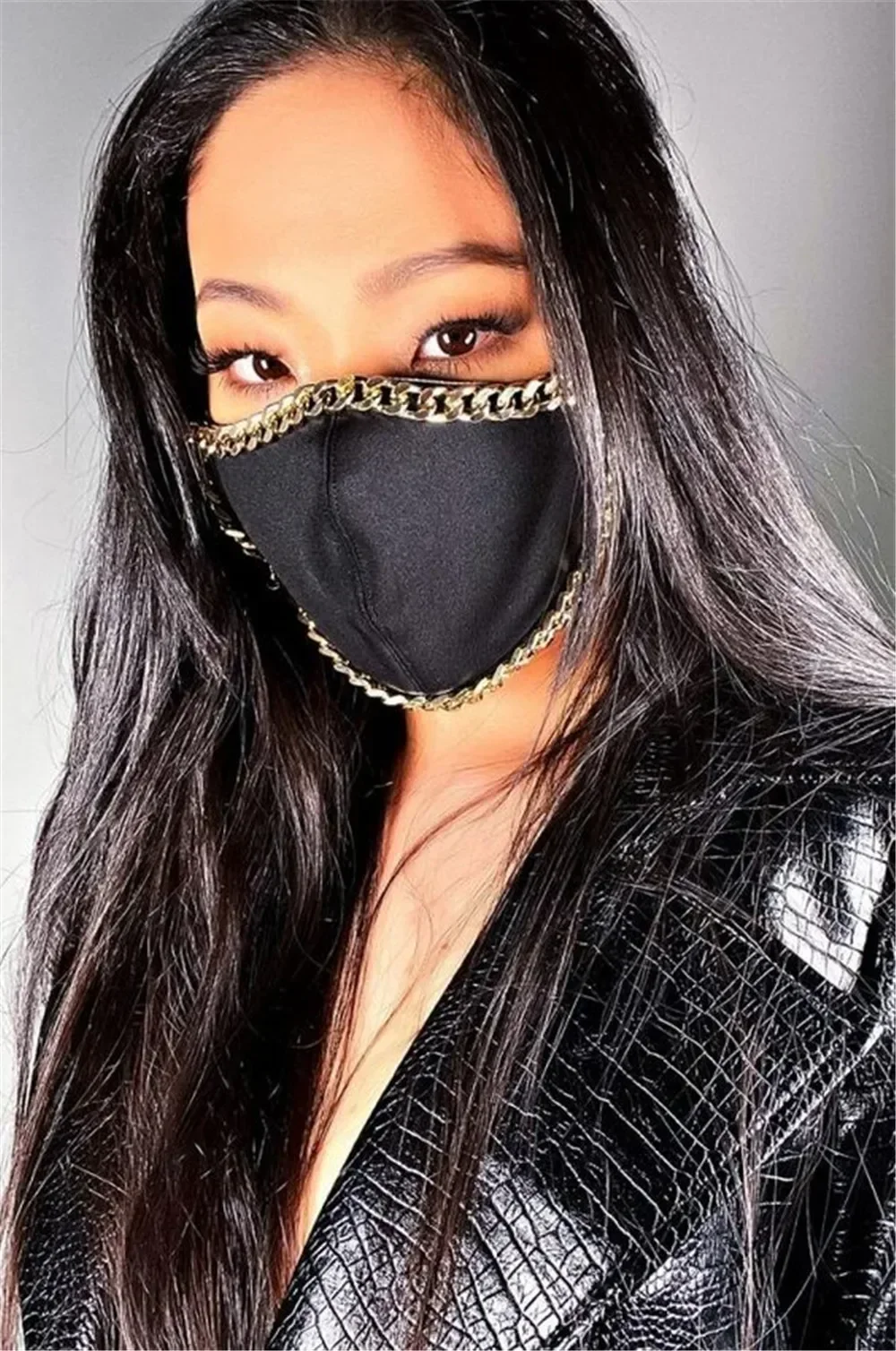 Face Club Rhinestone Women Splice Mask Dustproof Luxury