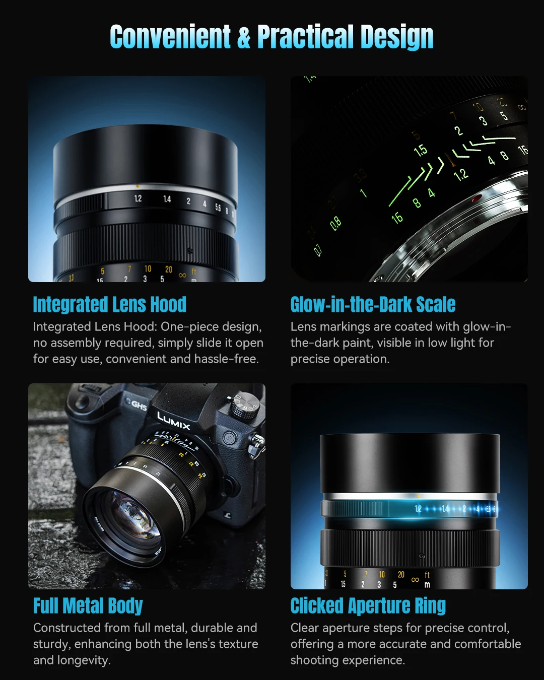 7artisans 50mm F1.2 APS-C Rahmen Manuelle Prime Große Blende Kamera Objektiv Für Sony E Alpha 7IINikon Z Fuji X-T5 Olympus M4/3 Halterung – Detail 7