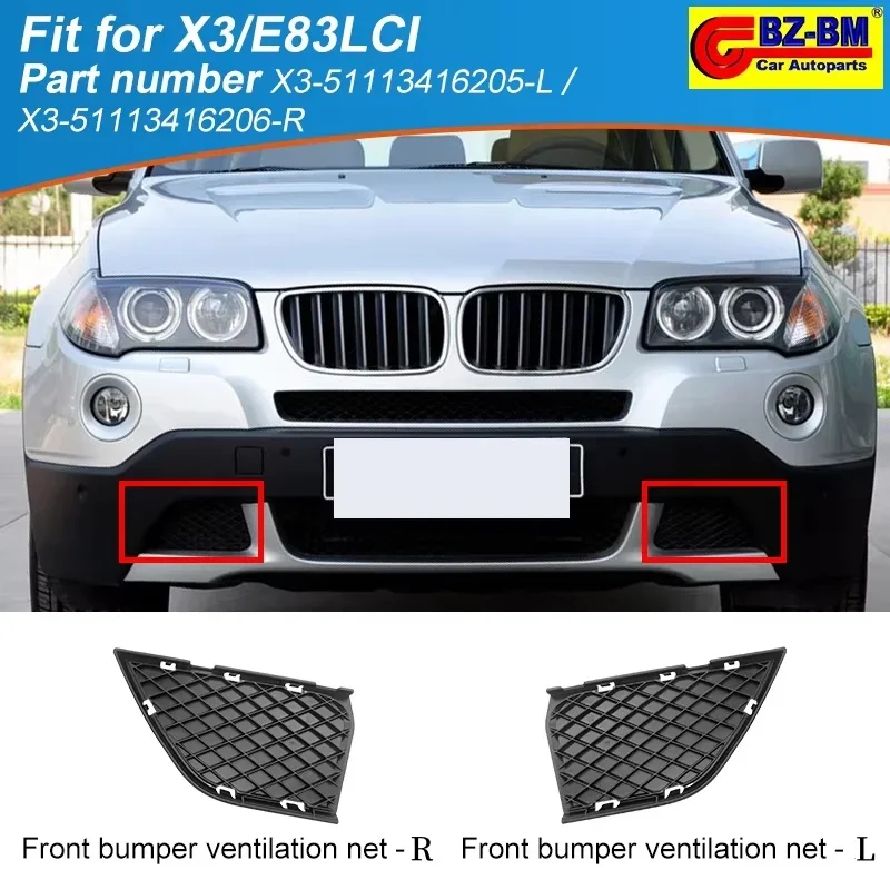 

Front Rear Bumper Grille Foglamp Trim Foglight Cover For Bmw X3 E83 E83lci Right or Left 51113416205 51113416206 51133414903