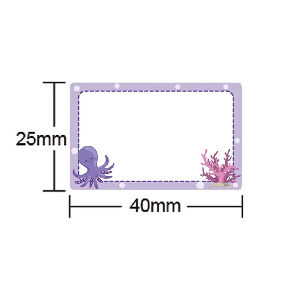 200pcs/roll Cute Cartoon Name Stickers 2.5x4cm Blank Writable Labels for School Kids Classification Marking Stationery Sticker