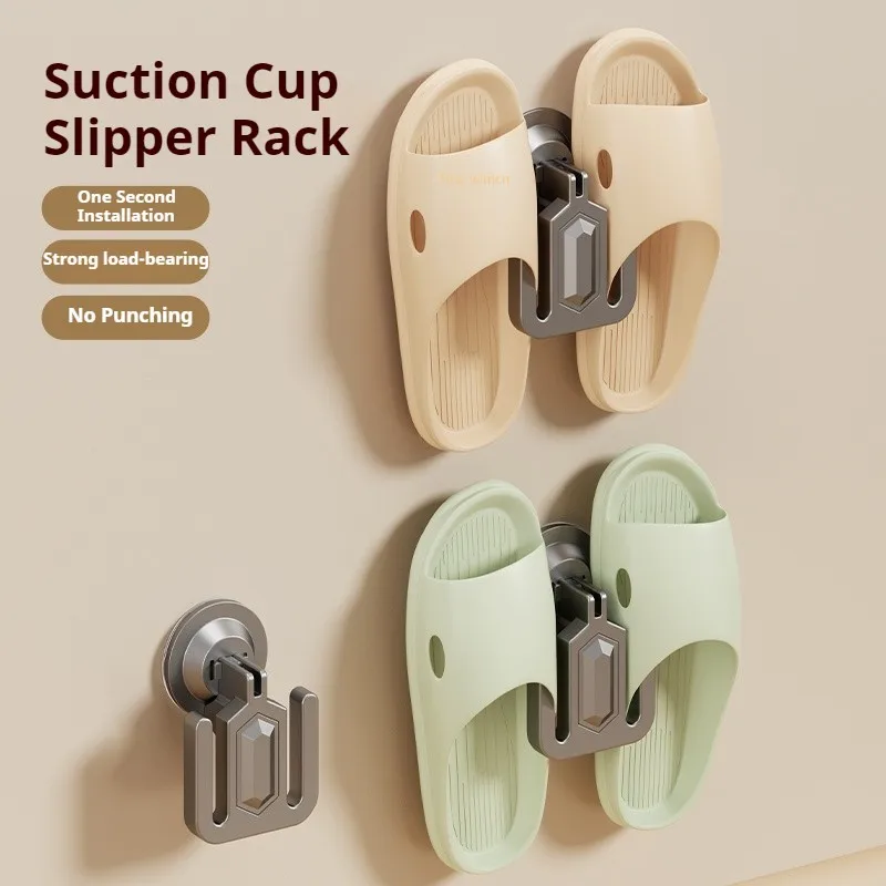 1-3pcs Stainless Steel Wall Mount Punching-Free Slipper Rack,Shoe Storage Shelf,Foldable Slipper Rack,Utility Bathroom Hooks