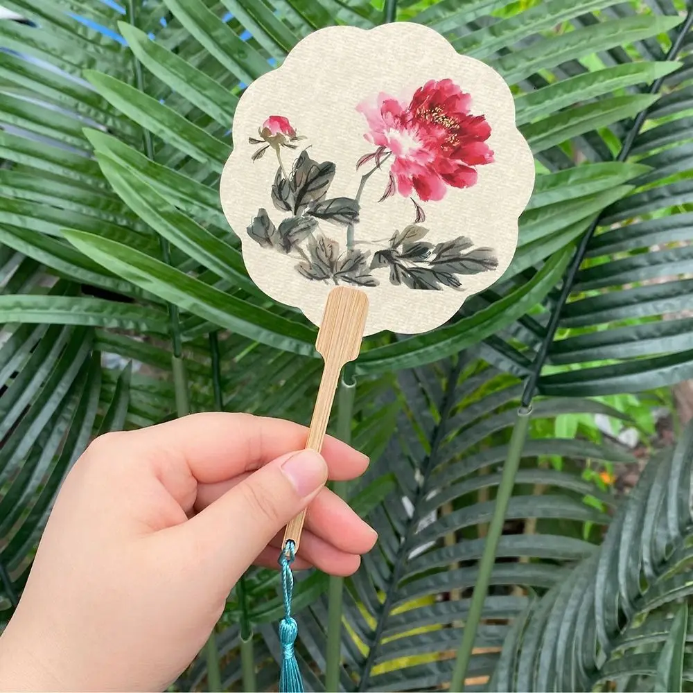 Photography Props Chinese Style Mini Graffiti Fans Xuan Paper Unfinished Blank Painting Fans Thicken Round Paper Hand Fan Summer