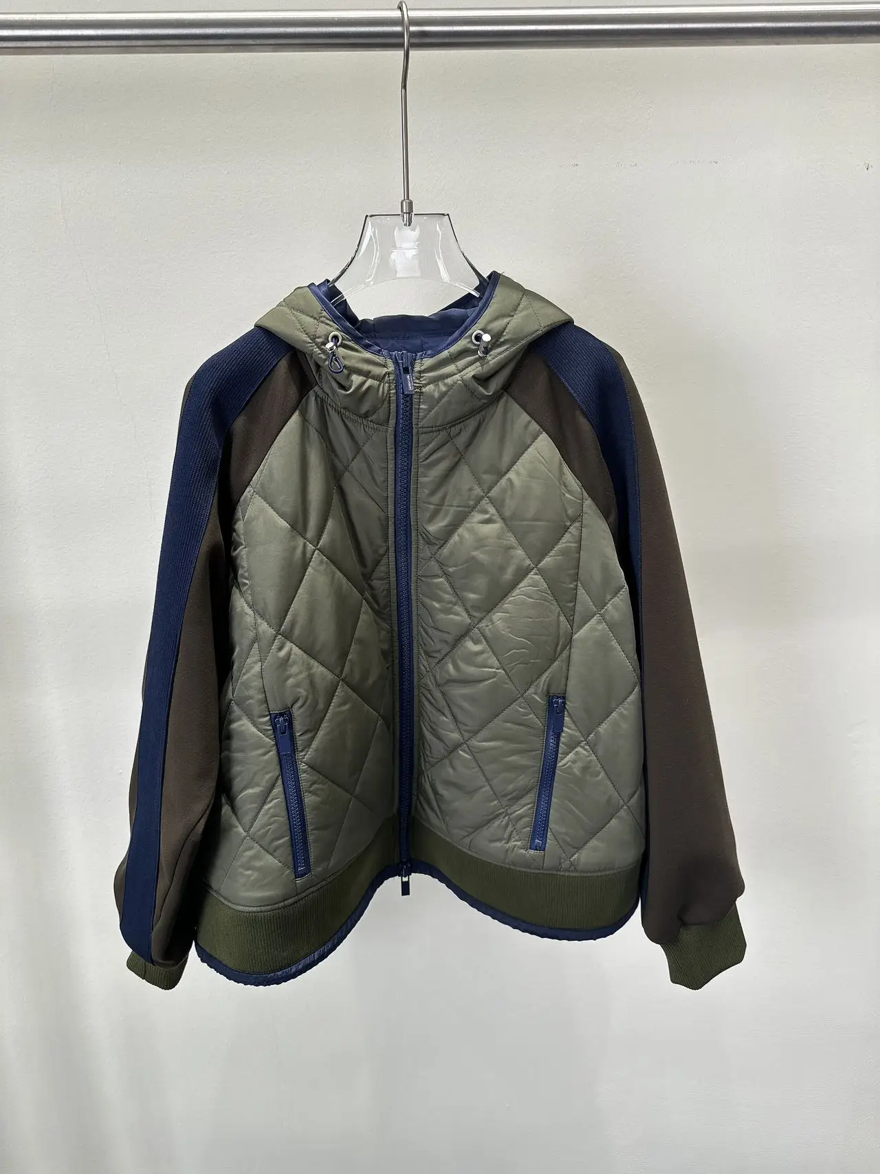 

2025 Autumn Winter New Women's Korean Japanese Style Hooded Jacket - Loose Fit, Minimalist Color Block Trendy Outerwear