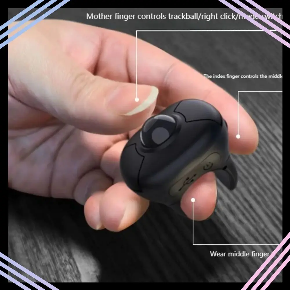 Trackball Ring Mouse Wireless Dual Mode 2.4G Bluetooth Short Video E-Book Page Flipping Air Mouse For Tablet iOS Smart Car PPT