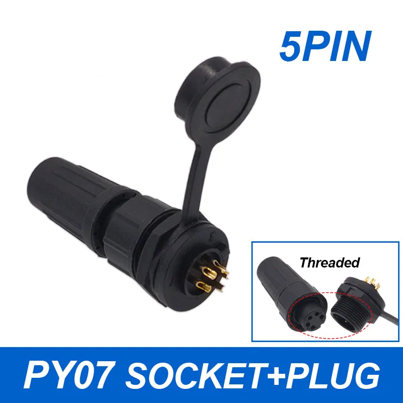 1 stks Connector Plastic Waterdichte Stopcontact IP67 PY07 Butt Connectors 2pin 3pin 4pin 5pin 6pin 7pin 8 pins Z108