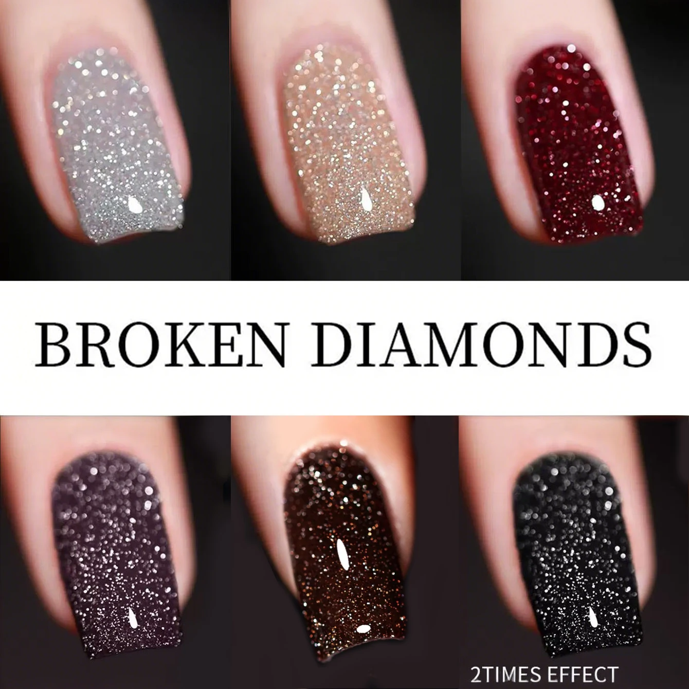 10ML 1-12個 秋と冬のワインレッドフラッシュクラッシュストロボダイヤモンドグリッタージェルネイルポリッシュ黒爪赤爪白爪