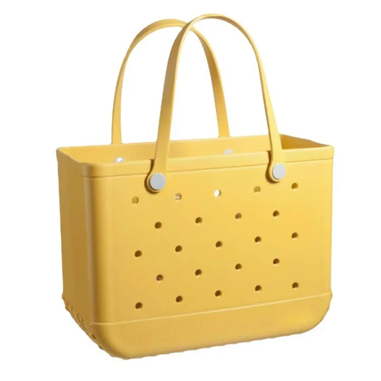 Extra Large Beach Bag Summer EVA Basket Women Silicon Beach Tote With Holes Breathable Pouch Shopping Storage Basket