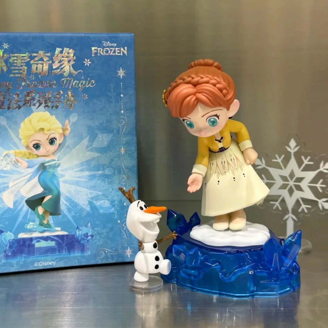 Disney frozen magia série caixa cega artesanal na moda jogar boneca feminino presente de aniversário ornamento de mesa, atmosfera requintada ha