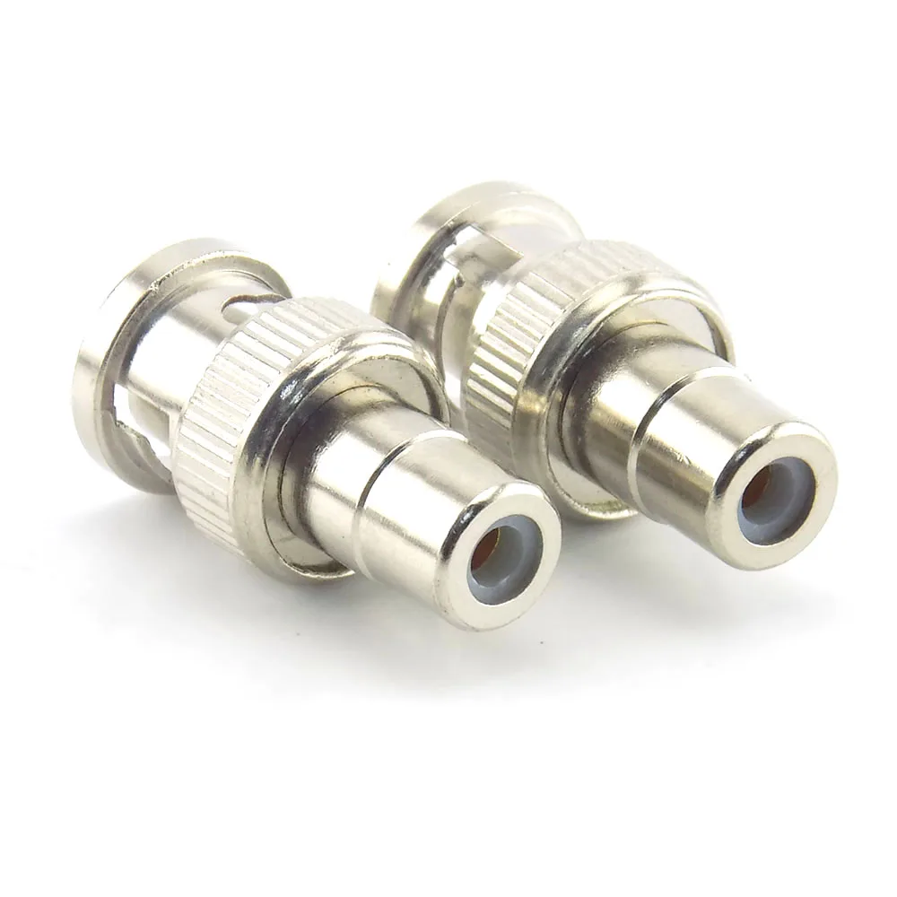 2pcs BNC male end to RCA Female Plug COAX Adapter Connector Adapter F/M Couple for Security System Video CCTV Camera