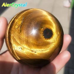 Natural Crystal Tiger Eye Ball Polished Raw Stone Yellow Tiger Eye Sphere for Living Room Decor Large & Small Sizes Available