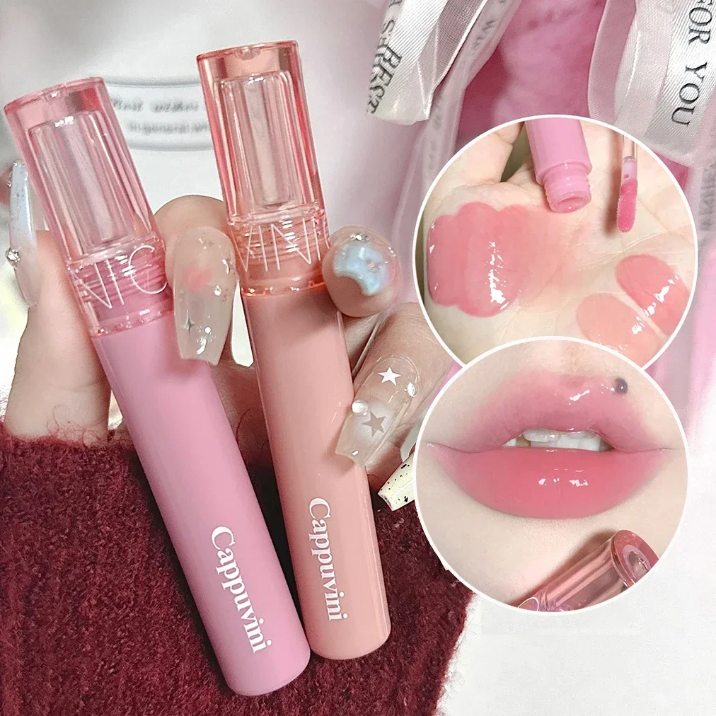 Kristall gelee Lip gloss feuchtigkeit spendend wasser leicht klares Lippen öl wasserdicht langlebig nackt glänzend trauben rot Lippen tönung Make-up